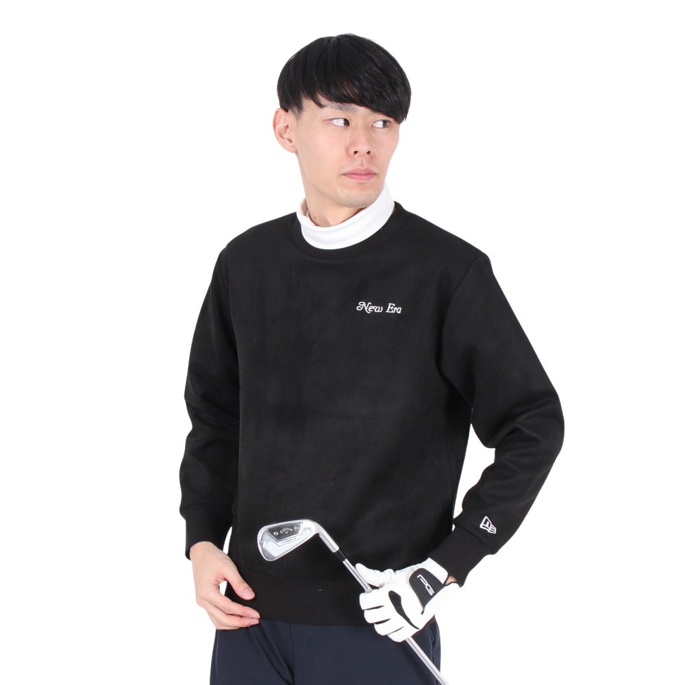 ニューエラ（NEW ERA）（メンズ）ゴルフウェア 長袖 スウェット クルーネック Poly Suede ポリスウェード 13821761