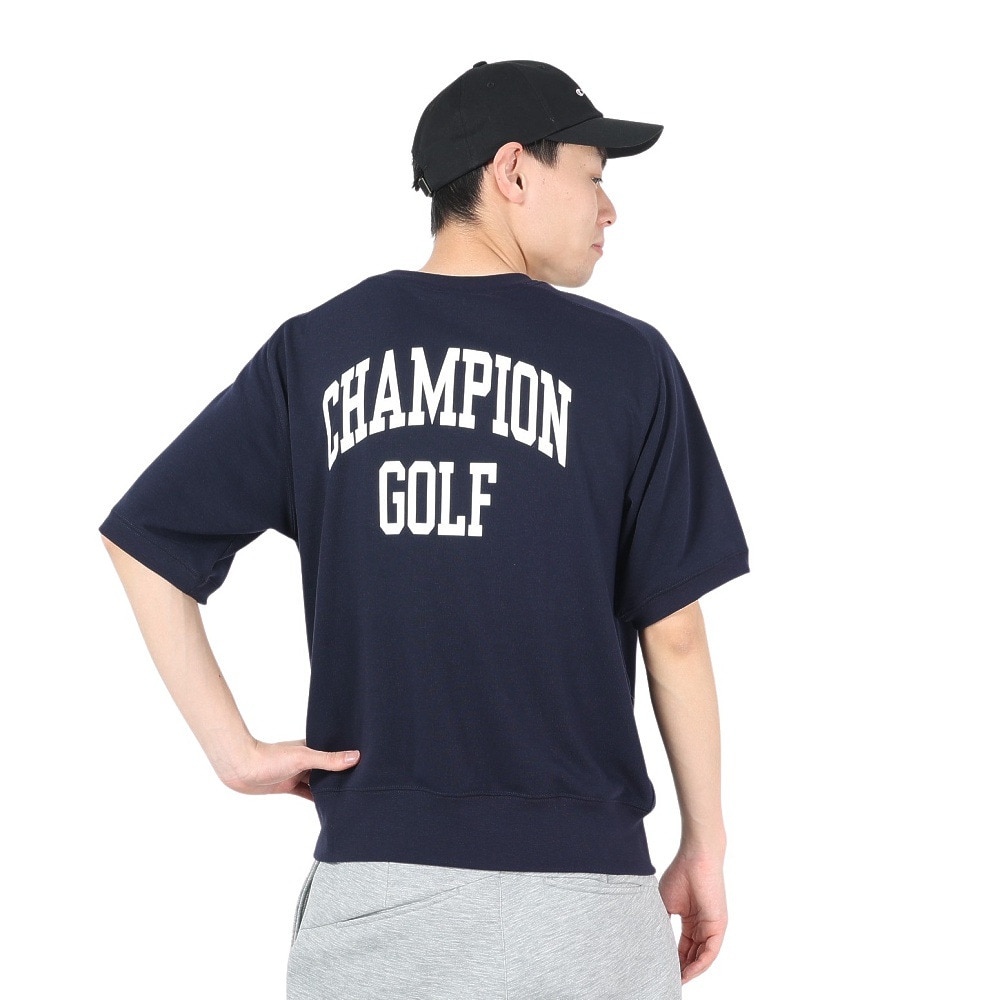 チャンピオン（CHAMPION）（メンズ）ゴルフウェア テックウィーブ テリー 半袖クルーネック スウェットシャツ C3-ZG002 370