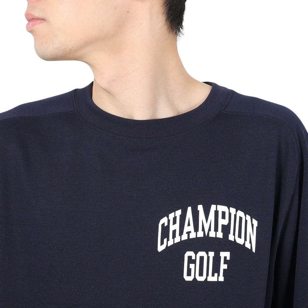 チャンピオン（CHAMPION）（メンズ）ゴルフウェア テックウィーブ テリー 半袖クルーネック スウェットシャツ C3-ZG002 370