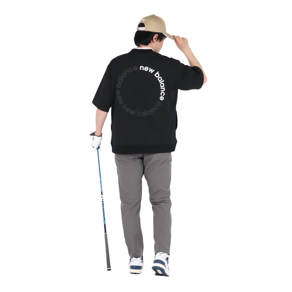 ニューバランス（new balance）（メンズ）ゴルフウェア スウェット 半袖 クルーネック プルオーバー 012-5164001-010