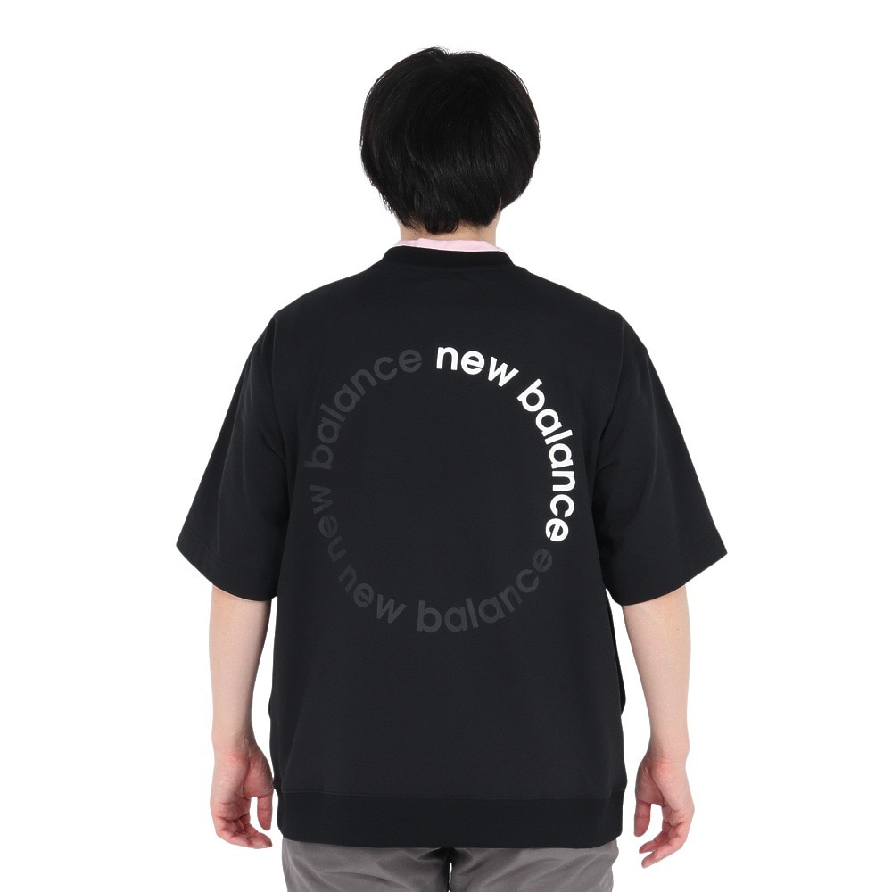 ニューバランス（new balance）（メンズ）ゴルフウェア スウェット 半袖 クルーネック プルオーバー 012-5164001-010