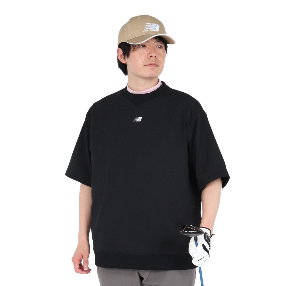 ニューバランス（new balance）（メンズ）ゴルフウェア スウェット 半袖 クルーネック プルオーバー 012-5164001-010
