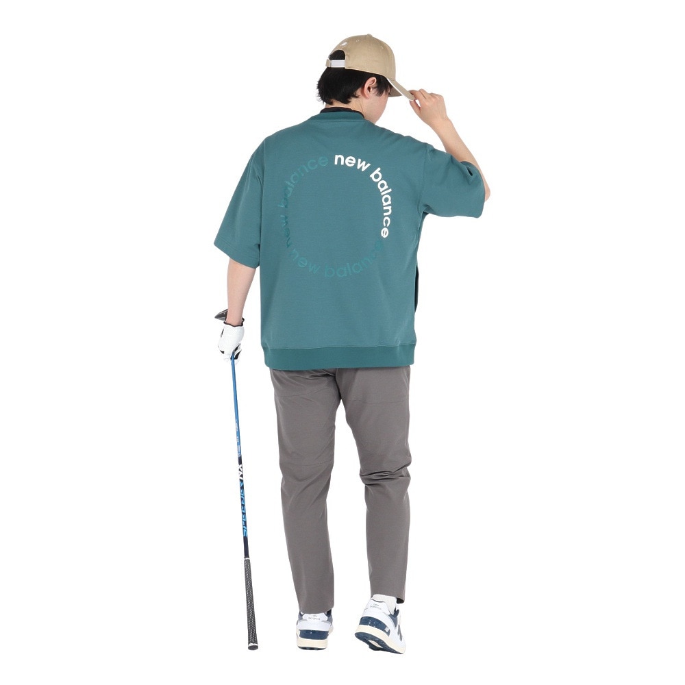 ニューバランス（new balance）（メンズ）ゴルフウェア スウェット 半袖 クルーネック プルオーバー 012-5164001-182