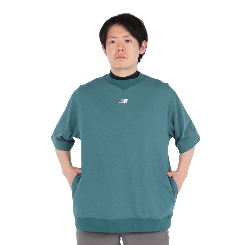 ニューバランス（new balance）（メンズ）ゴルフウェア スウェット 半袖 クルーネック プルオーバー 012-5164001-182
