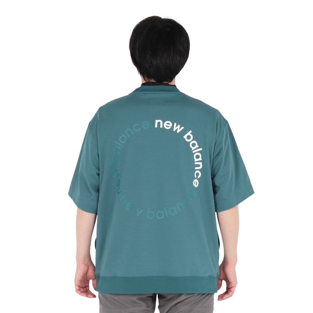 ニューバランス（new balance）（メンズ）ゴルフウェア スウェット 半袖 クルーネック プルオーバー 012-5164001-182