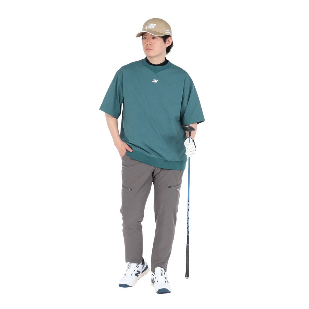 ニューバランス（new balance）（メンズ）ゴルフウェア スウェット 半袖 クルーネック プルオーバー 012-5164001-182