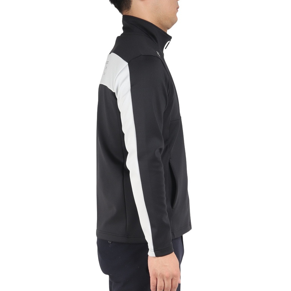 デサントゴルフ（DESCENTEGOLF）（メンズ）ゴルフウェア 長袖 ストレッチ 吸汗速乾 UVカット 防風 フルジッパー ロゴ WINDX ジャケット DGMUJL50XB BK00