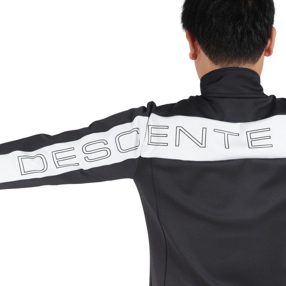 デサントゴルフ（DESCENTEGOLF）（メンズ）ゴルフウェア  長袖 ストレッチ 吸汗速乾 ＵＶカット 防風 フルジッパー ロゴ WINDX ジャケット DGMUJL50XB BK00