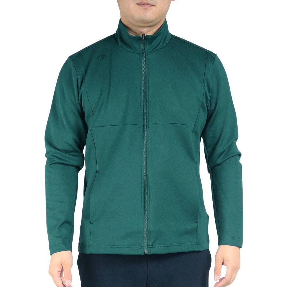 デサントゴルフ（DESCENTEGOLF）（メンズ）ゴルフウェア 長袖 ストレッチ 吸汗速乾 UVカット 防風 フルジッパー ロゴ WINDX ジャケット DGMUJL50XB GR00