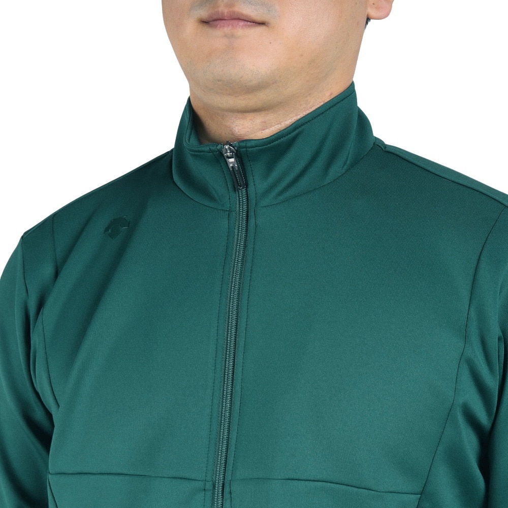 デサントゴルフ（DESCENTEGOLF）（メンズ）ゴルフウェア 長袖 ストレッチ 吸汗速乾 UVカット 防風 フルジッパー ロゴ WINDX ジャケット DGMUJL50XB GR00