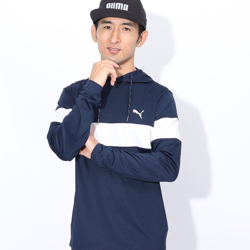 プーマ（PUMA）（メンズ）ゴルフウェア 吸水速乾 長袖 パーカー カラーブロックフーディ トレーナー 620760-02