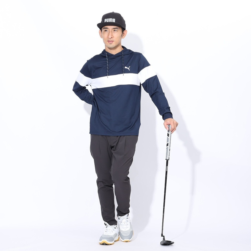 プーマ（PUMA）（メンズ）ゴルフウェア 吸水速乾 長袖 パーカー カラーブロックフーディ トレーナー 620760-02