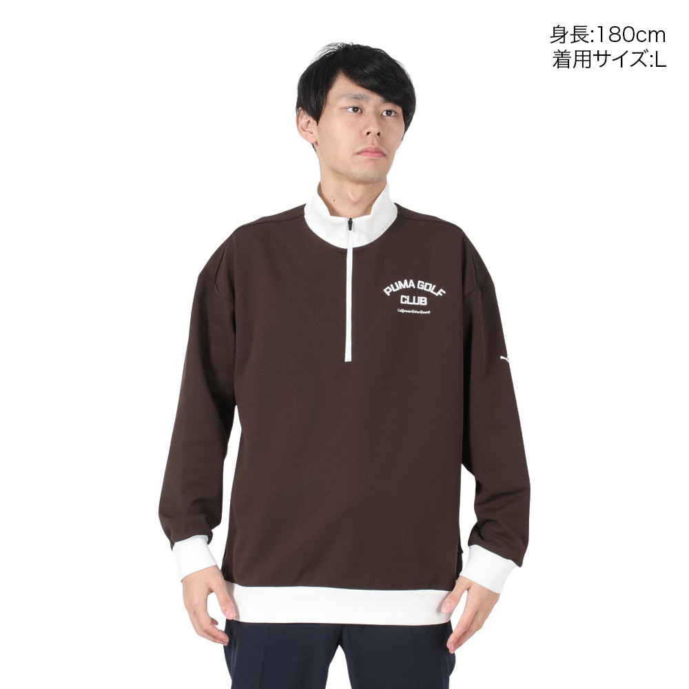 プーマ（PUMA）（メンズ）ゴルフウェア ハーフジップ ポリウラケス スウェットシャツ 631656-02