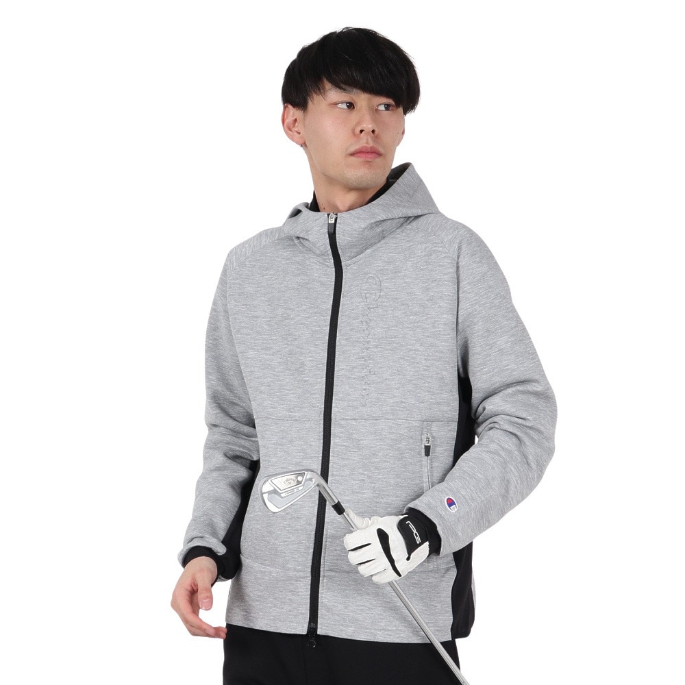 チャンピオン（CHAMPION）（メンズ）ゴルフウェア ジップフーデッド 長袖 スウェット パーカー C3-BG101 070
