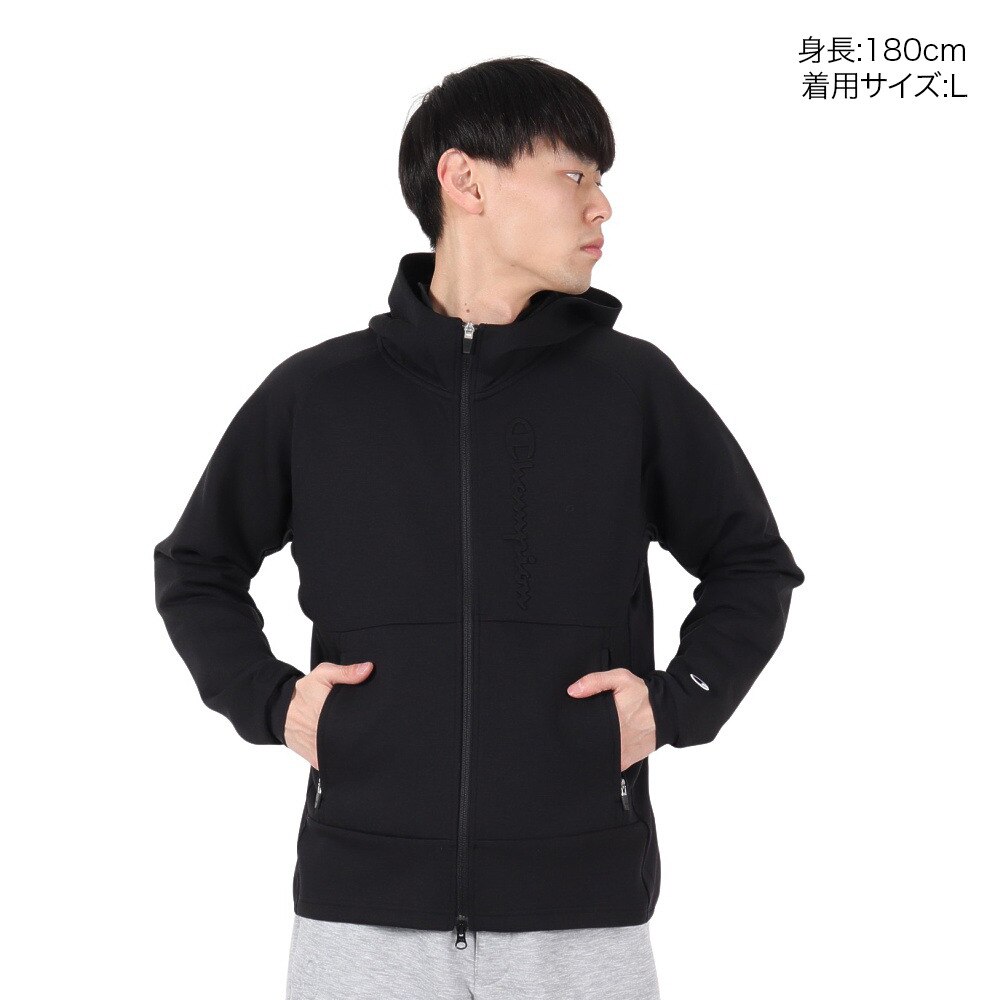 チャンピオン（CHAMPION）（メンズ）ゴルフウェア ジップフーデッド 長袖 スウェット パーカー C3-BG101 090