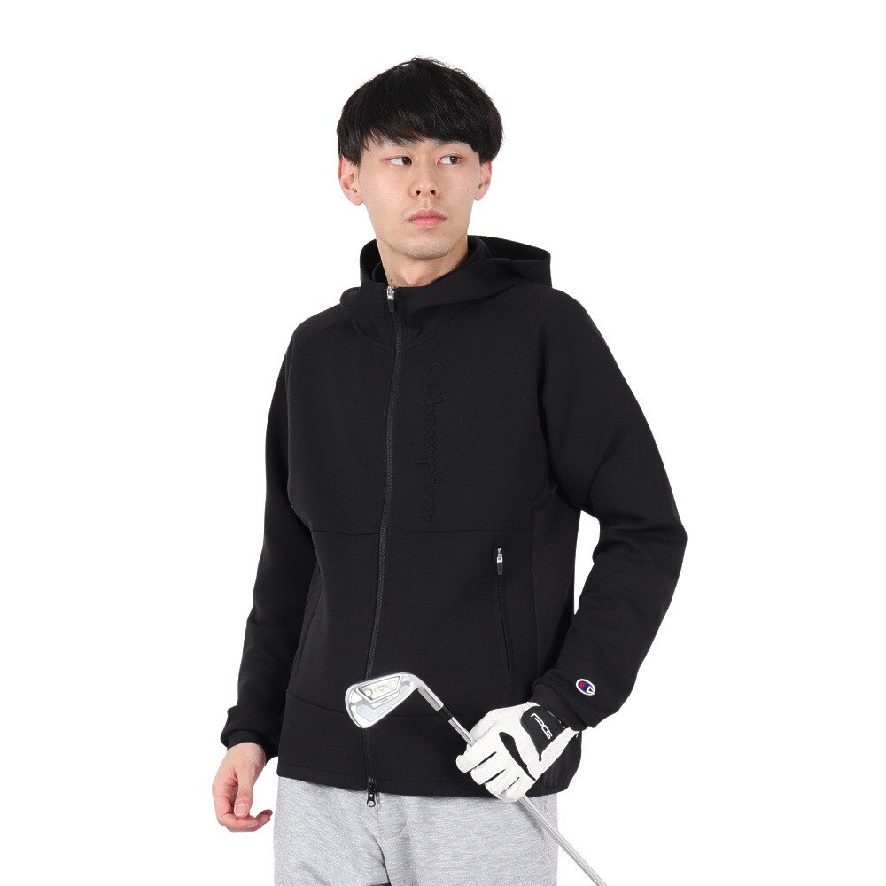 チャンピオン（CHAMPION）（メンズ）ゴルフウェア ジップフーデッド 長袖 スウェット パーカー C3-BG101 090
