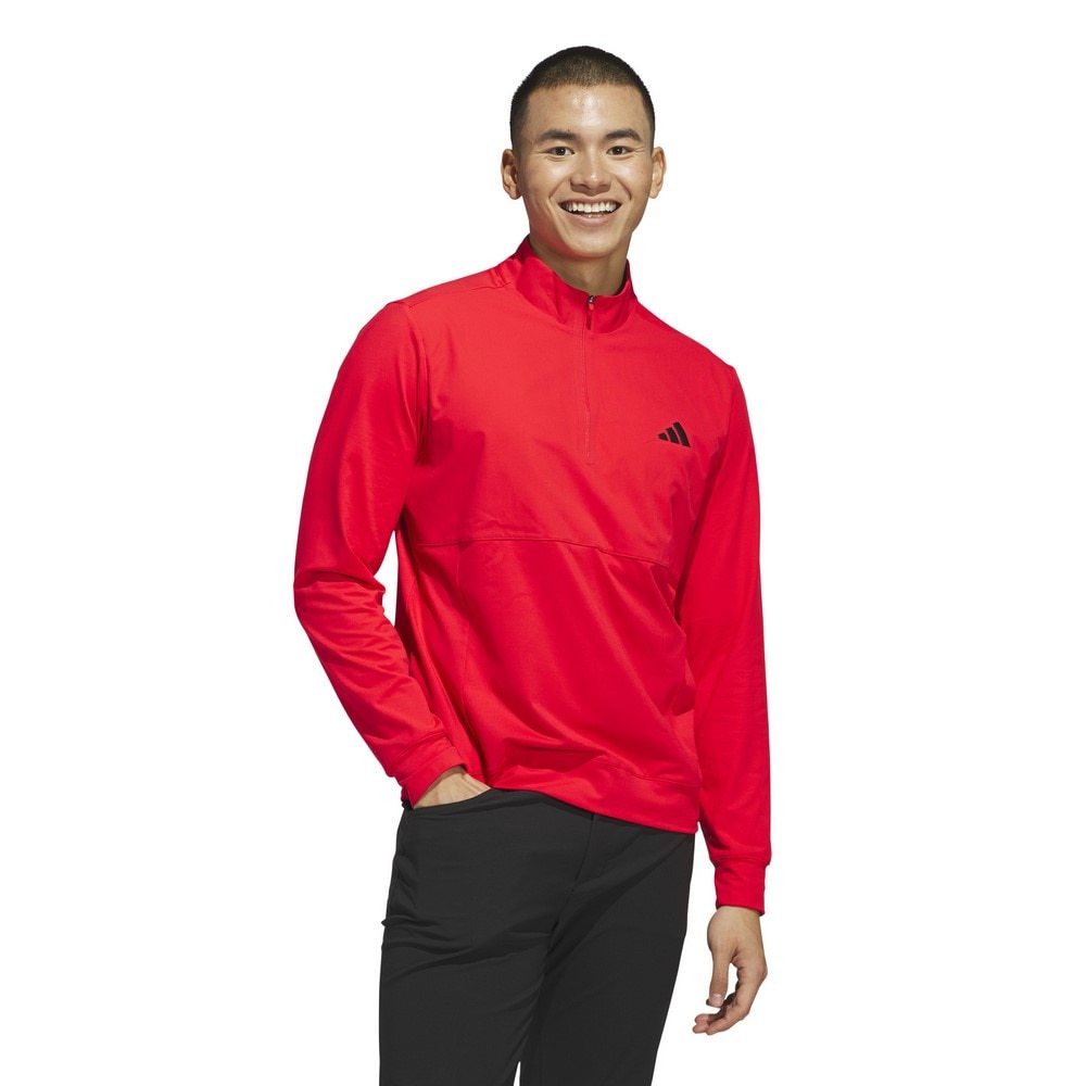 アディダス（adidas）（メンズ）ゴルフウェア 撥水 アディゼロ ファブリックミックス 長袖 ハーフジップ ジャケット KUH42-JF4843RED
