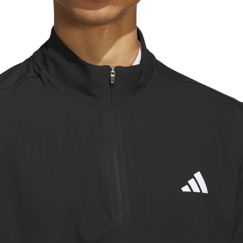 アディダス（adidas）（メンズ）ゴルフウェア 撥水 アディゼロ ファブリックミックス 長袖ハーフジップ ジャケット KUH42-JF4844BLK