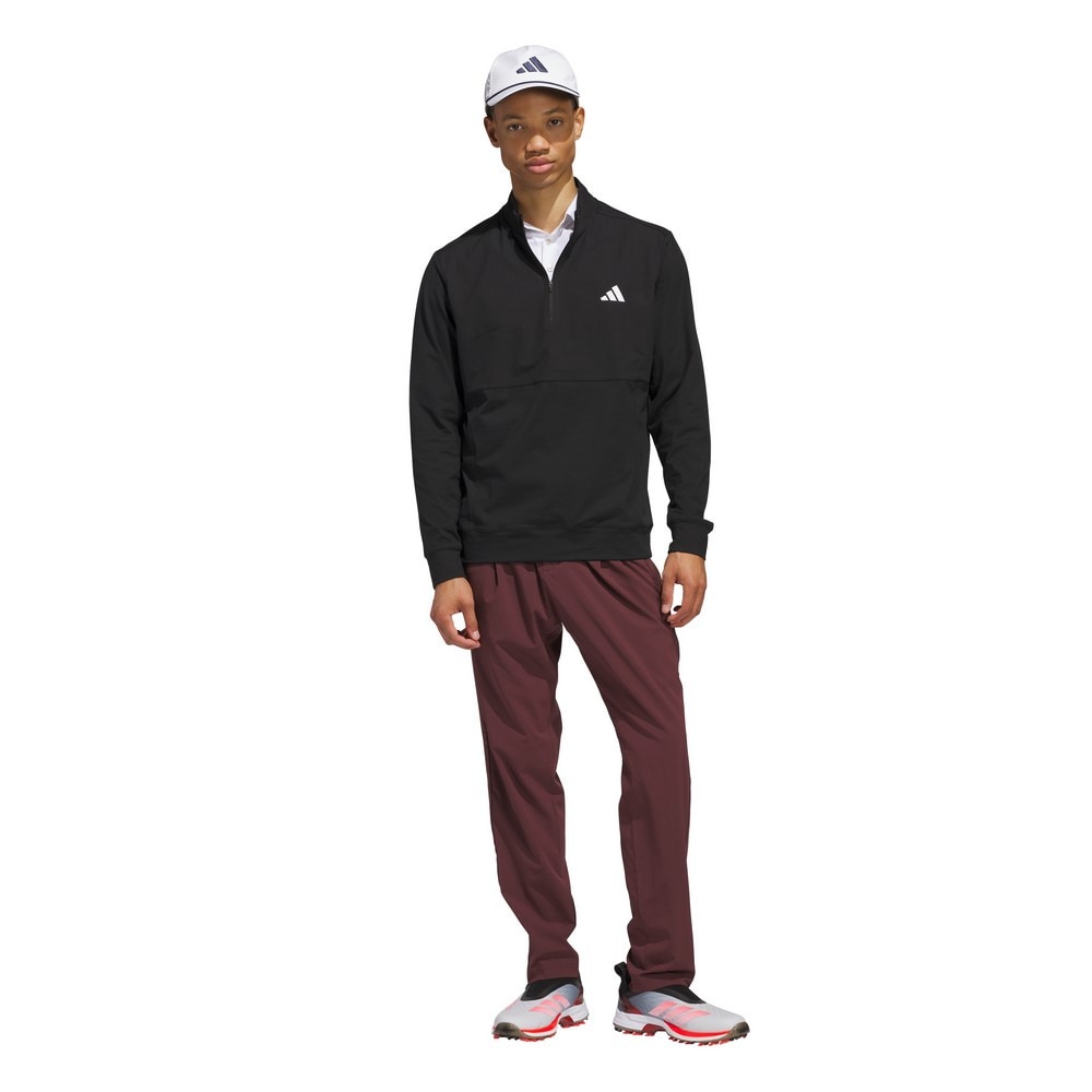 アディダス（adidas）（メンズ）ゴルフウェア 撥水 アディゼロ ファブリックミックス 長袖ハーフジップ ジャケット KUH42-JF4844BLK