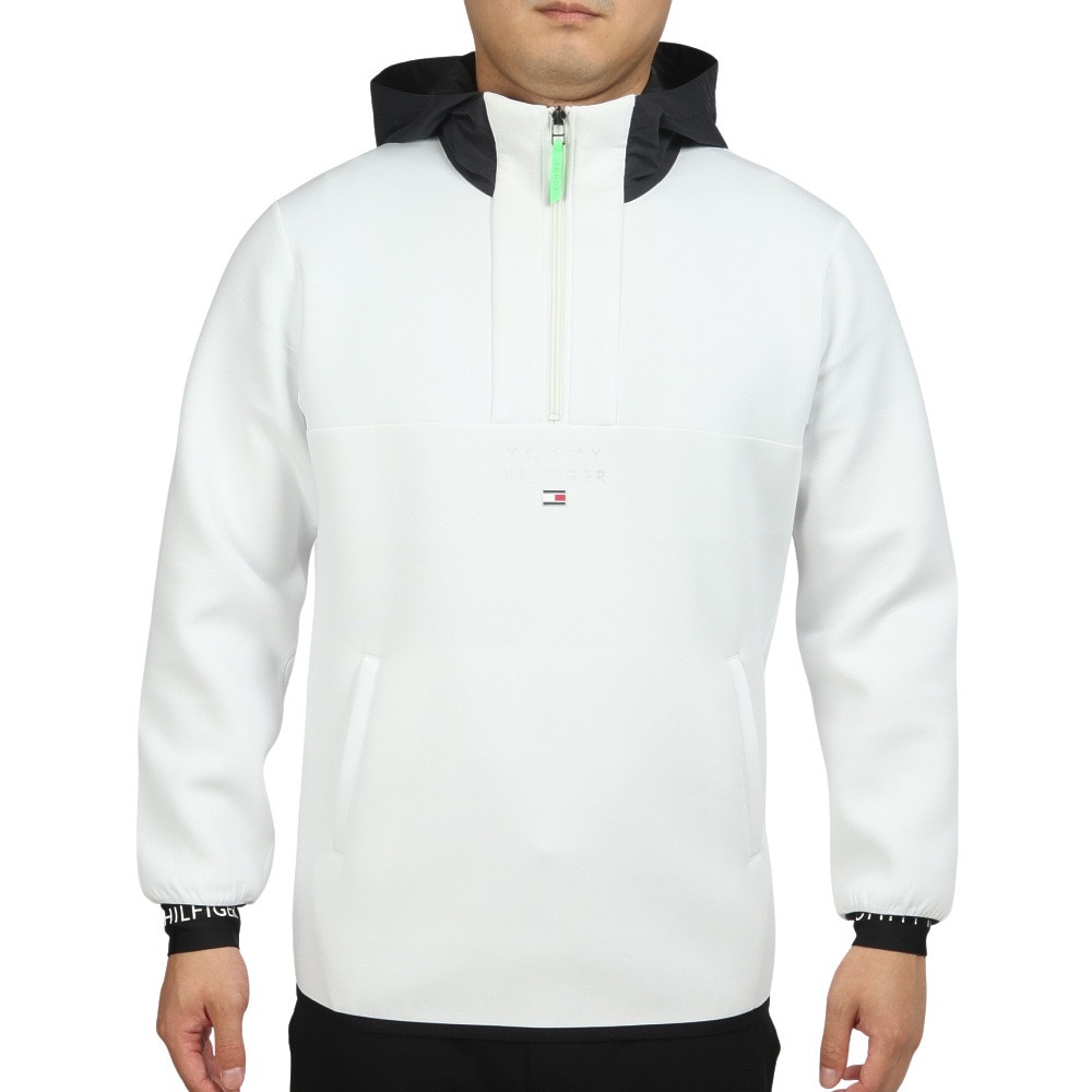 トミーヒルフィガー（TOMMY HILFIGER）（メンズ）ゴルフウェア ハーフジップ ダンボールパーカー THMA254-WHT  ゴルフ用品はヴィクトリアゴルフ
