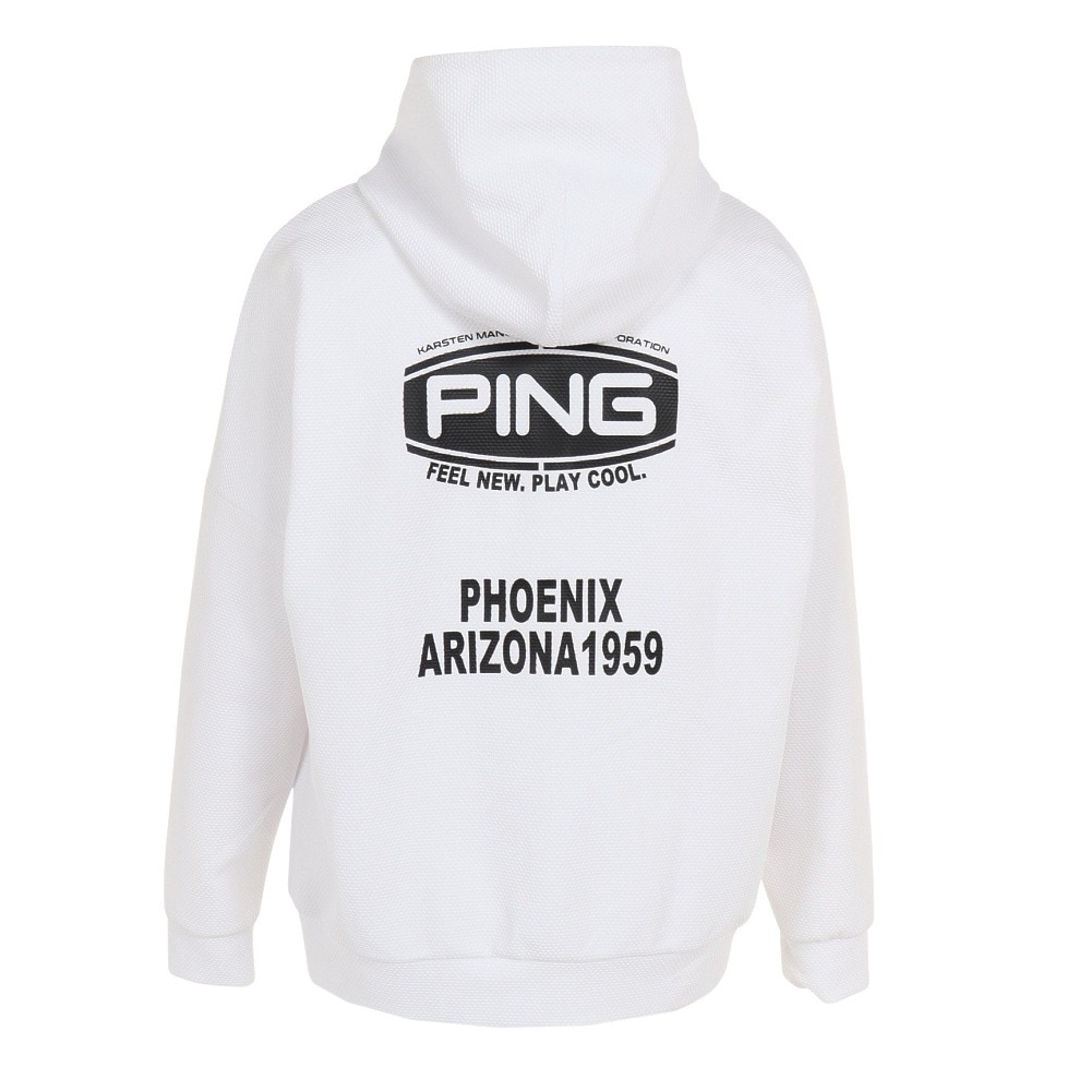 ピン（PING）（メンズ）ゴルフウェア 長袖 パーカー ストレッチハニカムメッシュ フルジップフーディージャケット 621-3142101-030