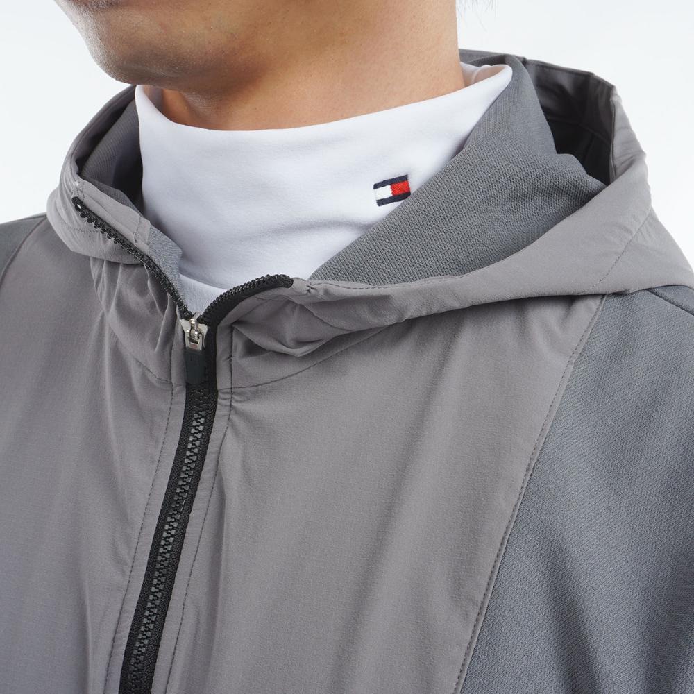トミー ヒルフィガー ゴルフ（TOMMY HILFIGER GOLF）（メンズ）ゴルフウェア 保温 ハイブリッド 長袖 スウェットフーディー THMA489-GRY