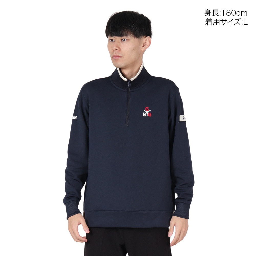 GB GOLF（ゴールデンベア ゴルフ）（メンズ）ゴルフウェア 吸水速乾 ハーフジップ スウェットシャツ 311QD422-C48