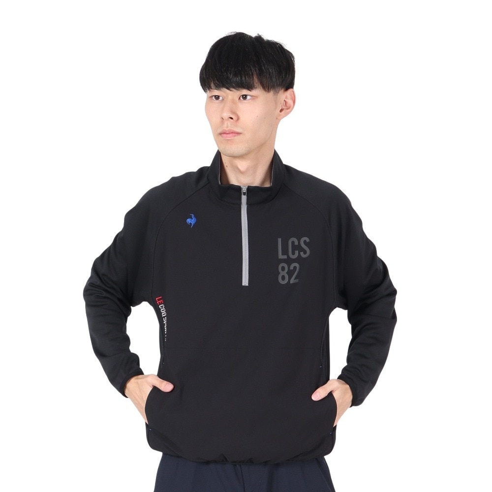 ルコックスポルティフ（lecoqsportif）（メンズ）ゴルフウェア 撥水 防風 ストレッチフォーサー ハイブリッドミドラー LG4FSW01M BK00