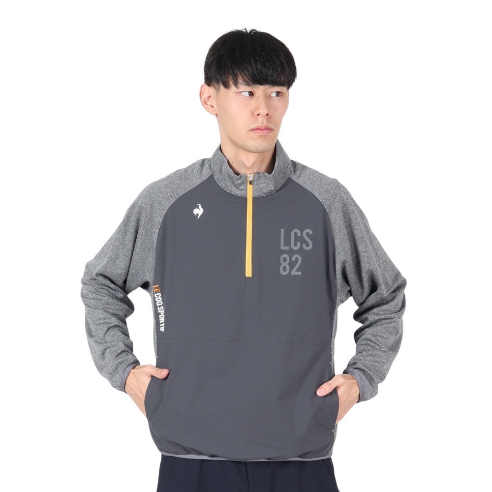 ルコックスポルティフ（lecoqsportif）（メンズ）ゴルフウェア 撥水 防風 ストレッチフォーサー ハイブリッドミドラー LG4FSW01M GY00