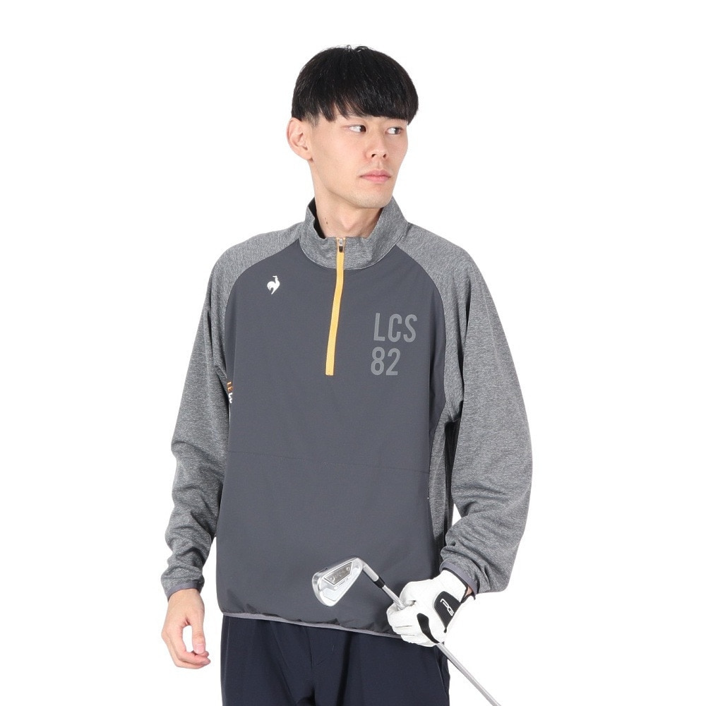 ルコックスポルティフ（lecoqsportif）（メンズ）ゴルフウェア 撥水 防風 ストレッチフォーサー ハイブリッドミドラー LG4FSW01M GY00