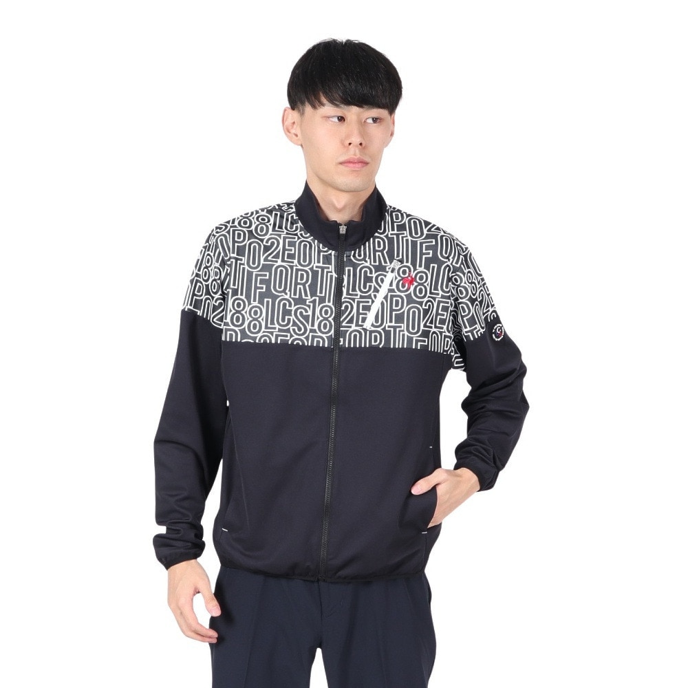 ルコックスポルティフ（lecoqsportif）（メンズ）ゴルフウェア 吸汗速乾 STF ロゴ柄 フルジップジャケット LG4FSW50M BK00