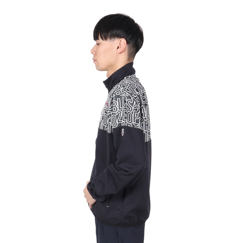 ルコックスポルティフ（lecoqsportif）（メンズ）ゴルフウェア 吸汗速乾 STF ロゴ柄 フルジップジャケット LG4FSW50M BK00
