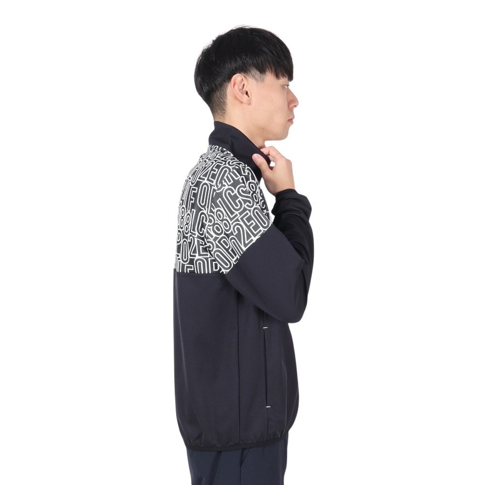ルコックスポルティフ（lecoqsportif）（メンズ）ゴルフウェア 吸汗速乾 STF ロゴ柄 フルジップジャケット LG4FSW50M BK00