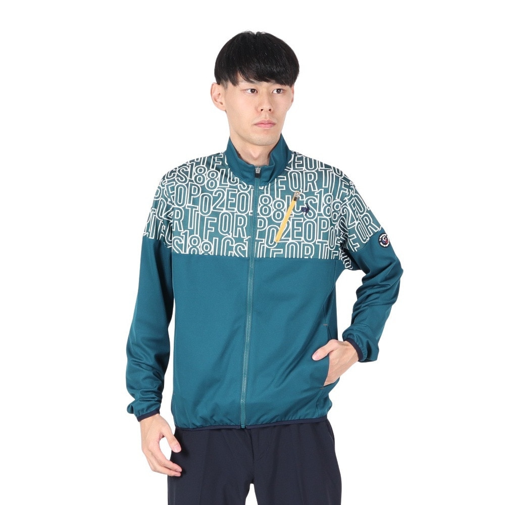 ルコックスポルティフ（lecoqsportif）（メンズ）ゴルフウェア 吸汗速乾 STF ロゴ柄 フルジップジャケット LG4FSW50M GR00