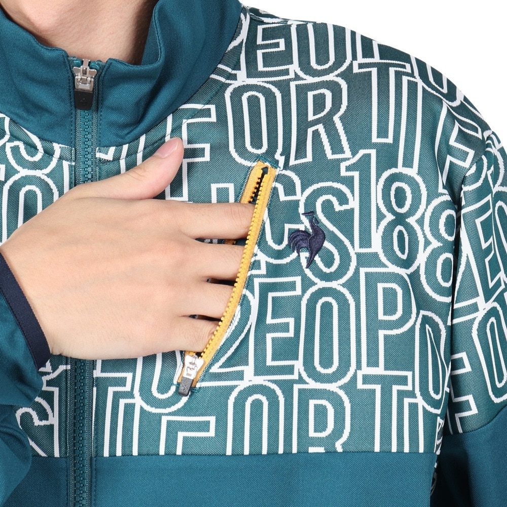 ルコックスポルティフ（lecoqsportif）（メンズ）ゴルフウェア 吸汗速乾 STF ロゴ柄 フルジップジャケット LG4FSW50M GR00