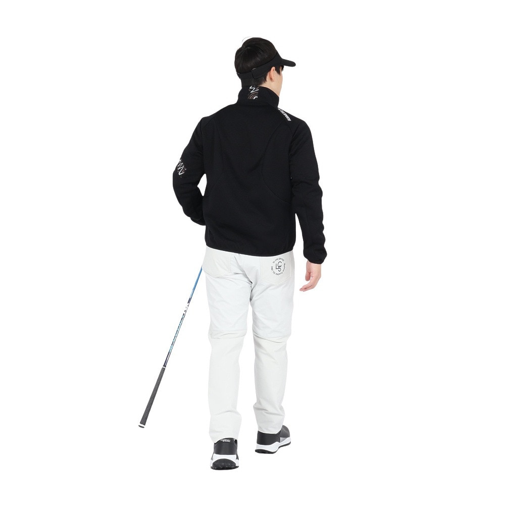 ルコックスポルティフ（lecoqsportif）（メンズ）ゴルフウェア ストレッチフォーサー キルトジャガード 長袖 ブルゾン LG4FSW51M BK00