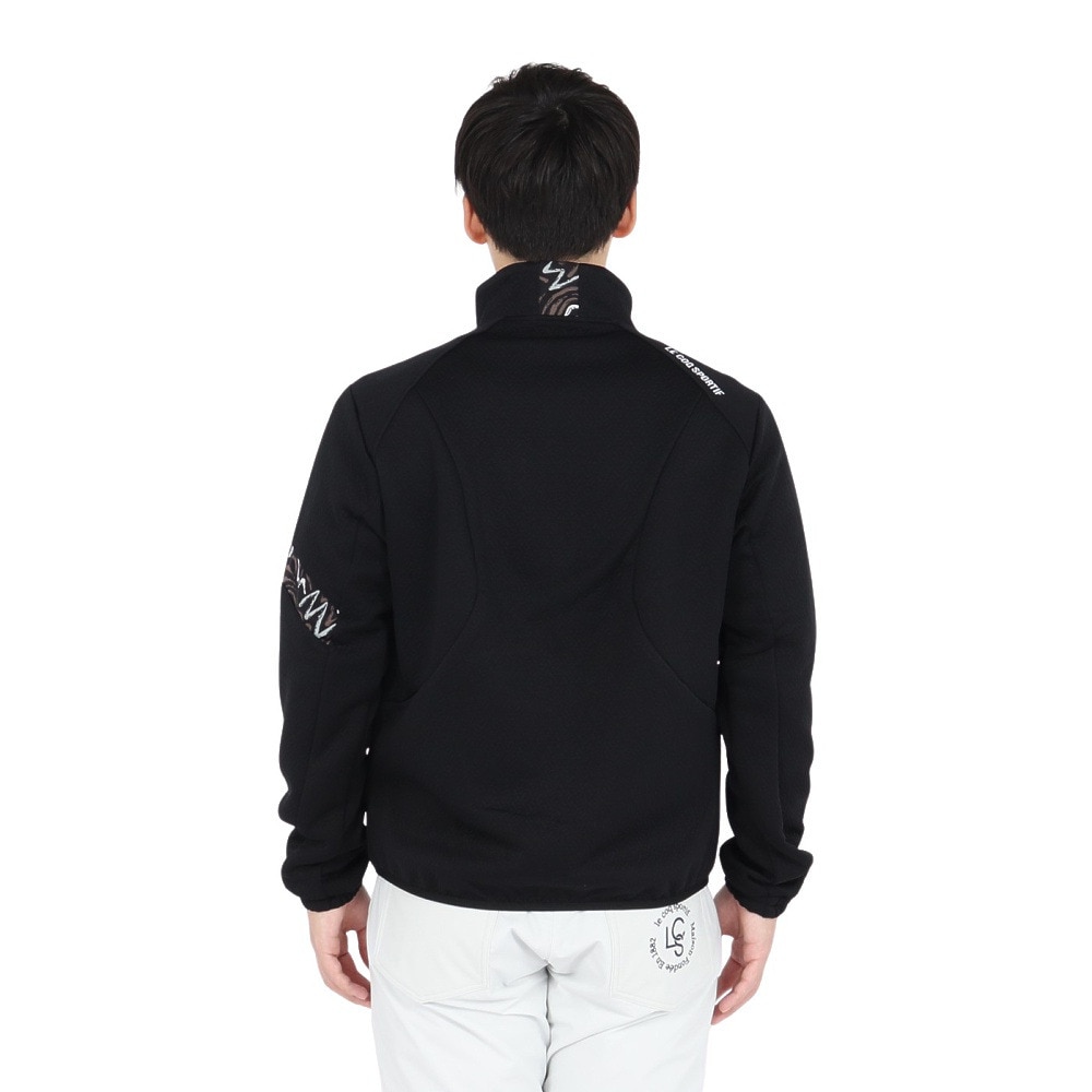 ルコックスポルティフ（lecoqsportif）（メンズ）ゴルフウェア ストレッチフォーサー キルトジャガード 長袖 ブルゾン LG4FSW51M BK00