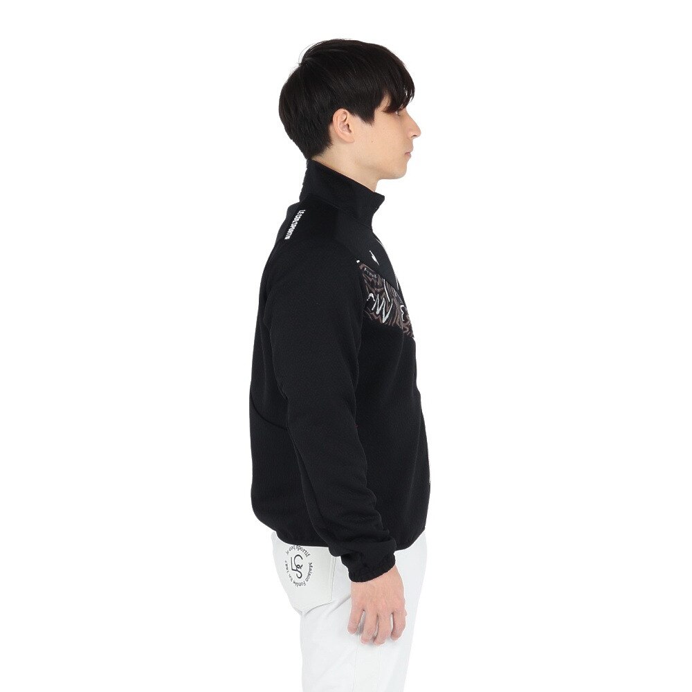 ルコックスポルティフ（lecoqsportif）（メンズ）ゴルフウェア ストレッチフォーサー キルトジャガード 長袖 ブルゾン LG4FSW51M BK00