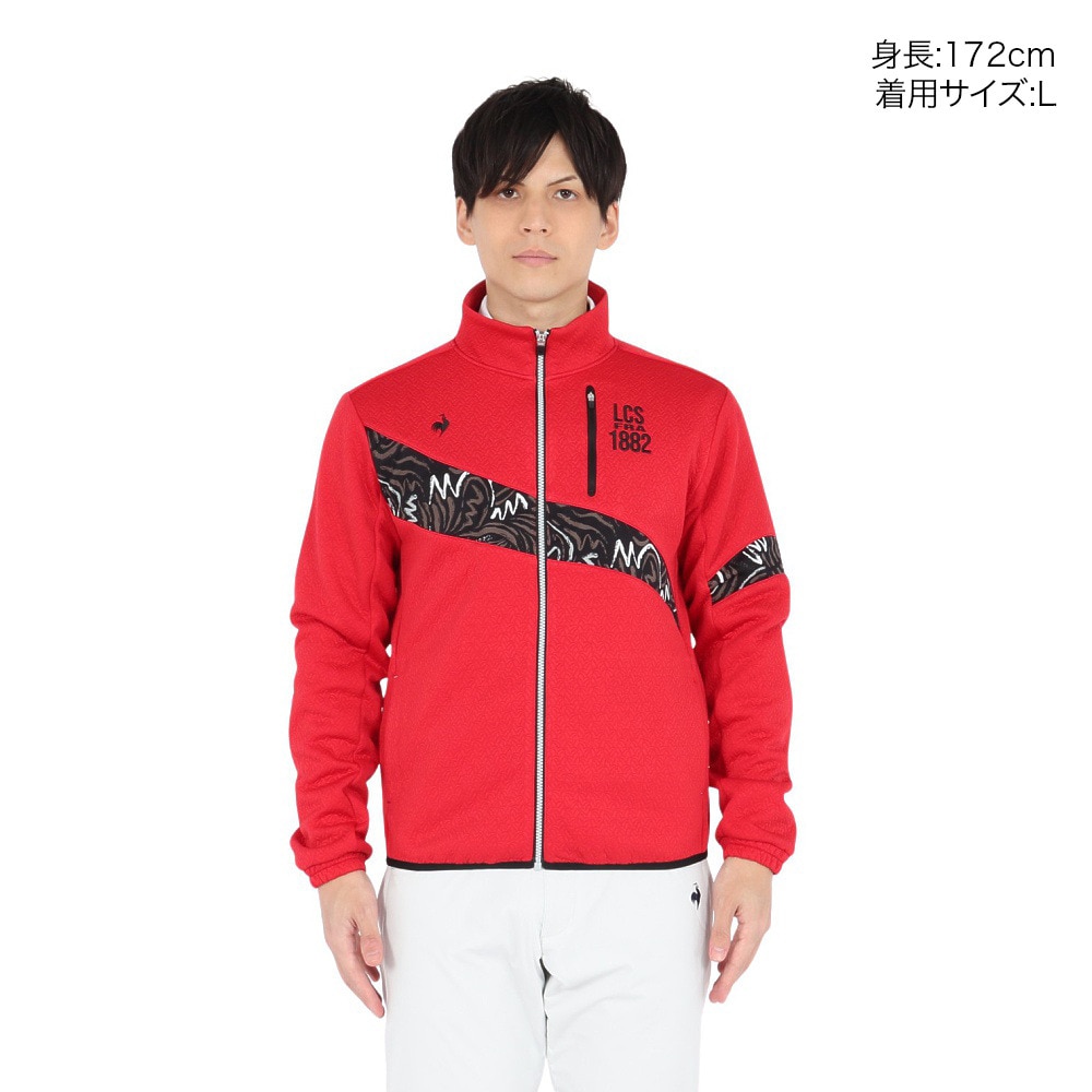 ルコックスポルティフ（lecoqsportif）（メンズ）ゴルフウェア ストレッチフォーサー キルトジャガード 長袖 ブルゾン LG4FSW51M RD00