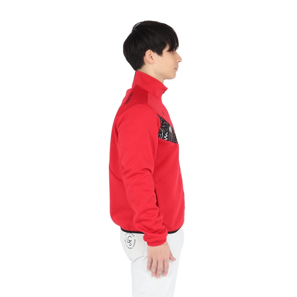 ルコックスポルティフ（lecoqsportif）（メンズ）ゴルフウェア ストレッチフォーサー キルトジャガード 長袖 ブルゾン LG4FSW51M RD00