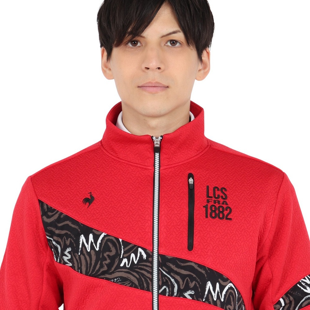 ルコックスポルティフ（lecoqsportif）（メンズ）ゴルフウェア ストレッチフォーサー キルトジャガード 長袖 ブルゾン LG4FSW51M RD00