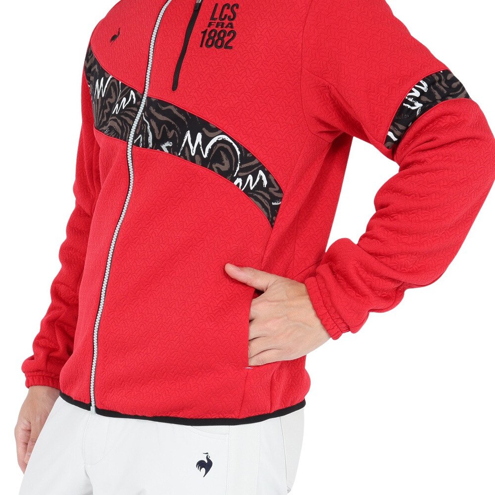 ルコックスポルティフ（lecoqsportif）（メンズ）ゴルフウェア ストレッチフォーサー キルトジャガード 長袖 ブルゾン LG4FSW51M RD00