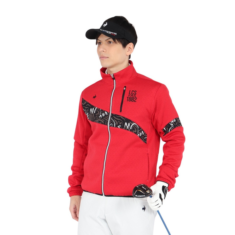 ルコックスポルティフ（lecoqsportif）（メンズ）ゴルフウェア ストレッチフォーサー キルトジャガード 長袖 ブルゾン LG4FSW51M RD00