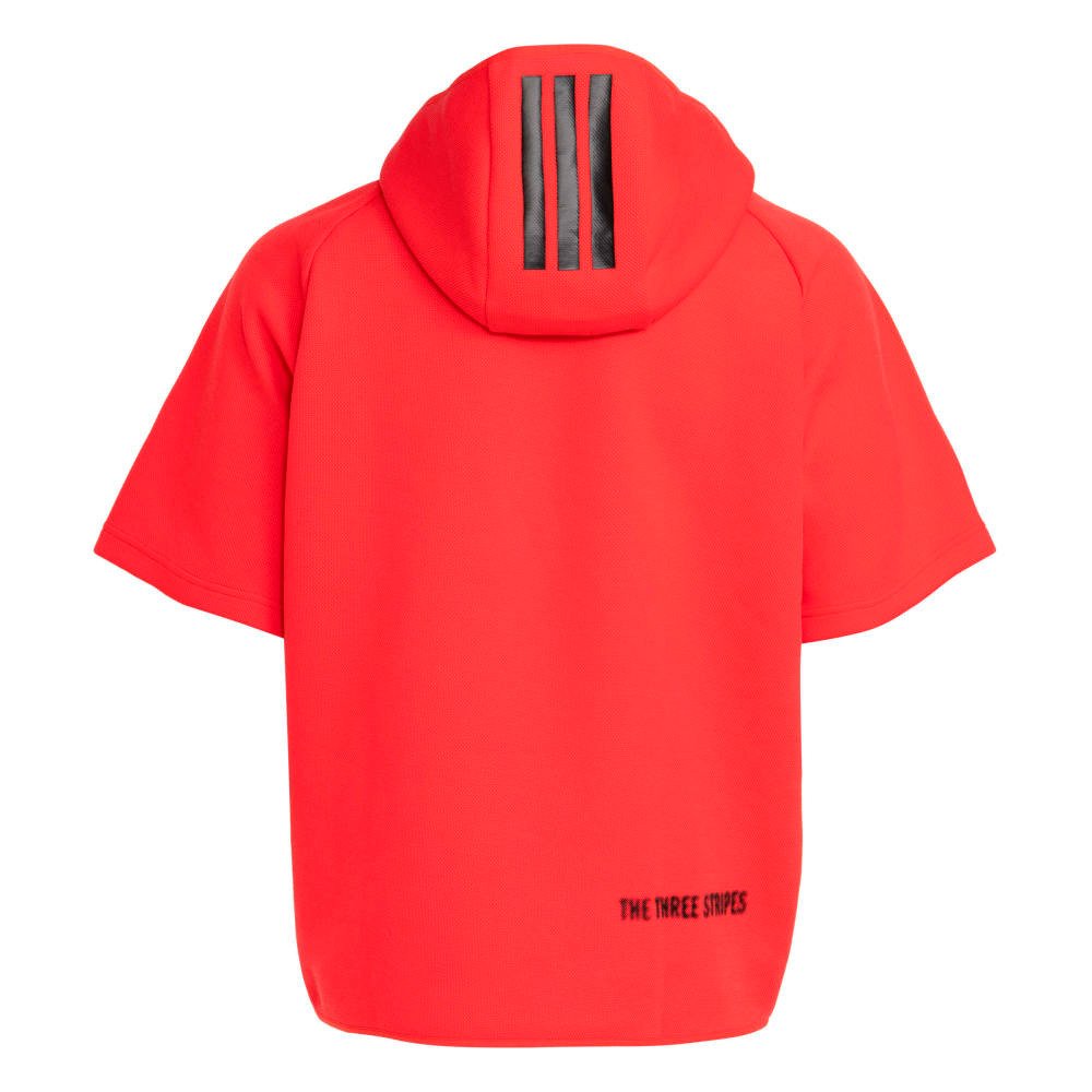 アディダス（adidas）（メンズ）ゴルフウェア 半袖パーカー スウェット フーディー OFG57-KL5272RED