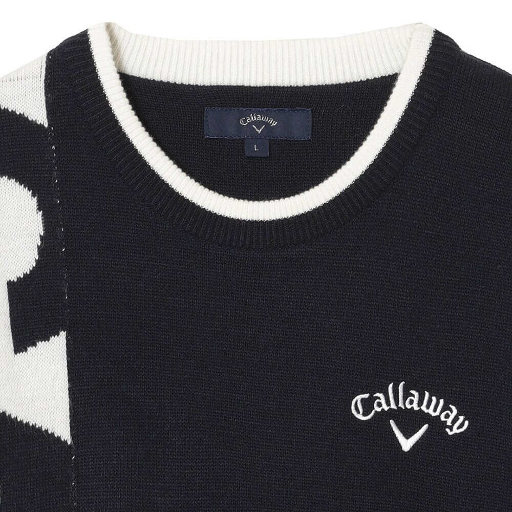 ◇Callaway キャロウェイ ロゴジャガードニット M 黒 新品◇ ゴルフ 