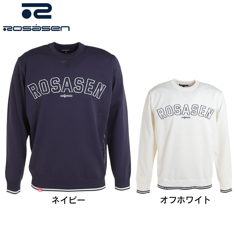 ROSASEN（メンズ）ゴルフウェア 長袖 エコハイゲージニット 044-19811-005