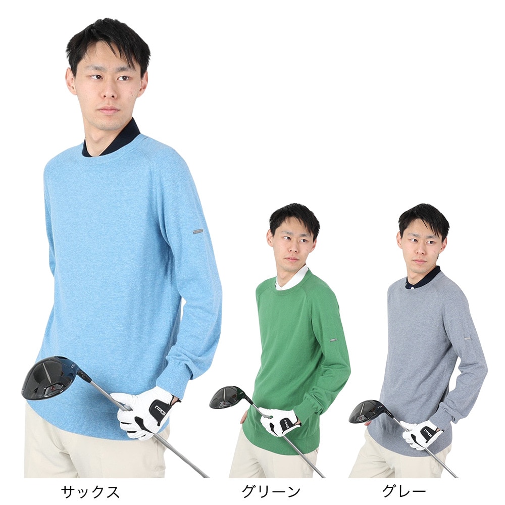 エピキュール（epicure）（メンズ）ゴルフウェア 長袖 14GG天竺クルーネックプルオーバー 151-10910-023