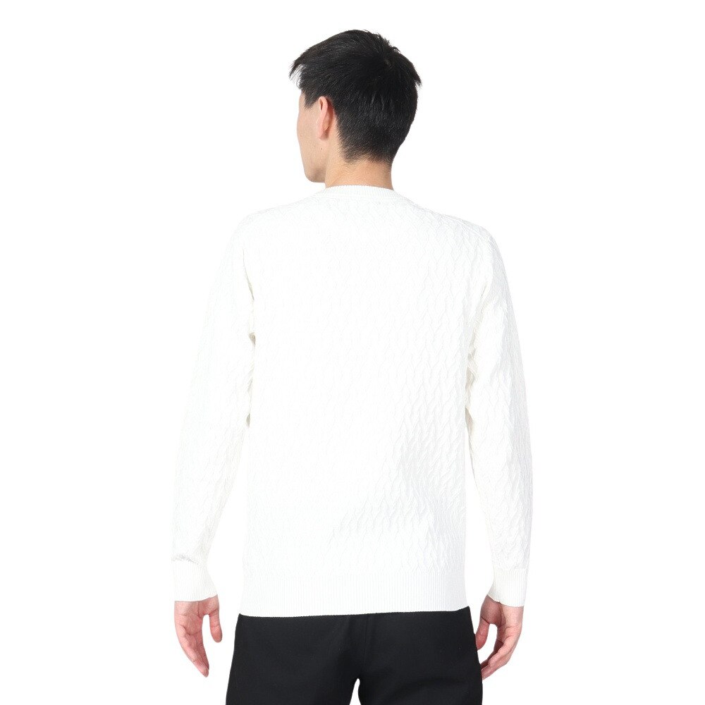 トラヴィスマシュー（Travis Mathew）（メンズ）ゴルフウェア 長袖 吸水速乾 クルーネック ケーブルセーター 7AJ005-1WHT