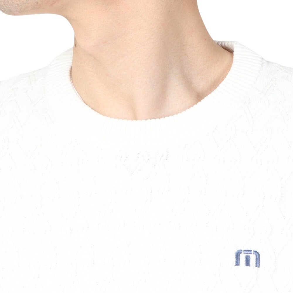 トラヴィスマシュー（Travis Mathew）（メンズ）ゴルフウェア 長袖 吸水速乾 クルーネック ケーブルセーター 7AJ005-1WHT