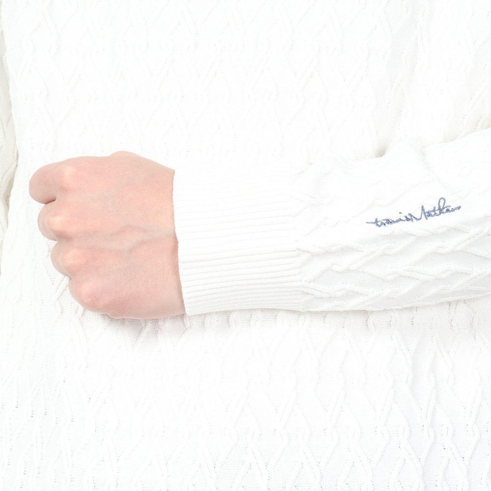 トラヴィスマシュー（Travis Mathew）（メンズ）ゴルフウェア 長袖 吸水速乾 クルーネック ケーブルセーター 7AJ005-1WHT